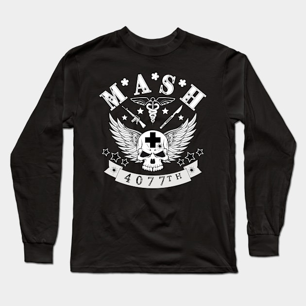 MASH 4077th - Biker Style Long Sleeve T-Shirt by Thunderpawsed